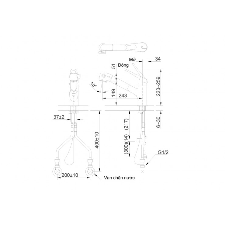 Vòi rửa bát cơ INAX JF-AB466SYX(JW)