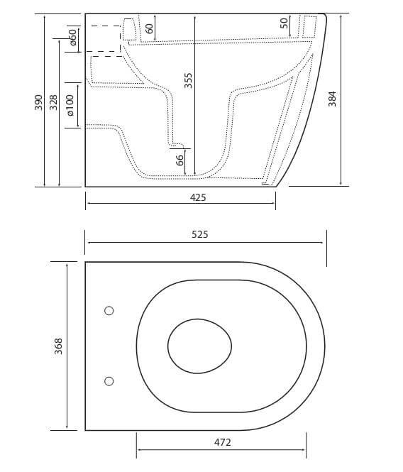 Bồn cầu âm tường Viglacera V56