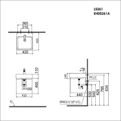 Chậu rửa Dương bàn Caesar LF5261
