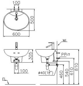 Chậu rửa lavabo Caesar LF5234