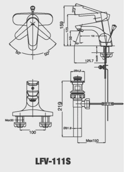 Vòi chậu nóng lạnh INAX LFV-111S
