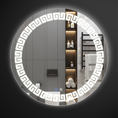 Gương đèn led cảm ứng tròn kẻ viền Bancoot LKM 002 (700x700mm)