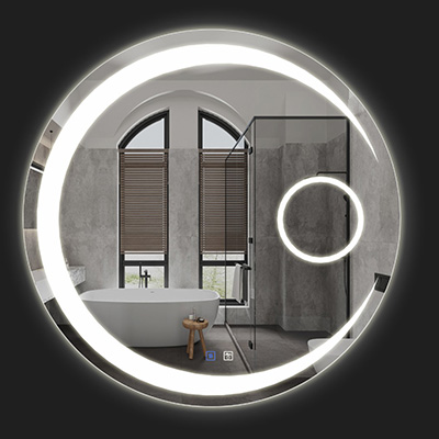 Gương đèn led cảm ứng tròn có gương cầu Bancoot LKM057 (700x700mm)