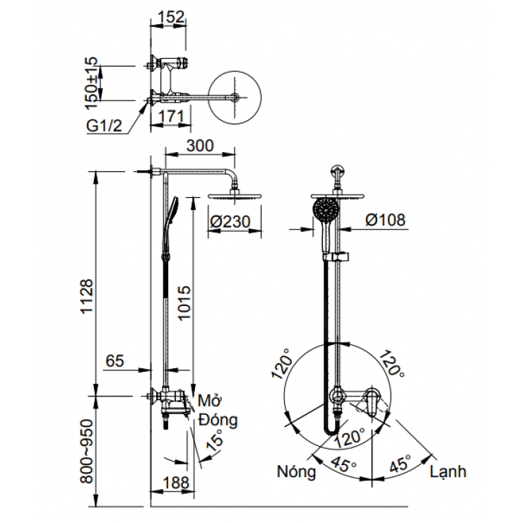 Sen cây tắm INAX BFV-915S