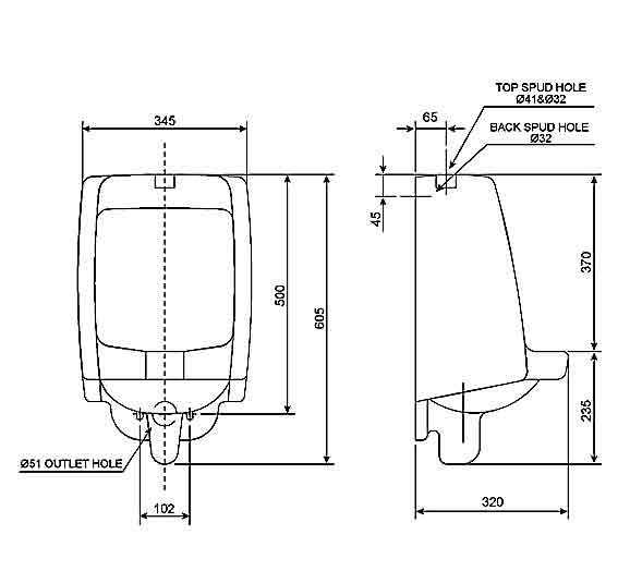 Bồn tiểu nam American Standard VF-6401 Mini Washbrook