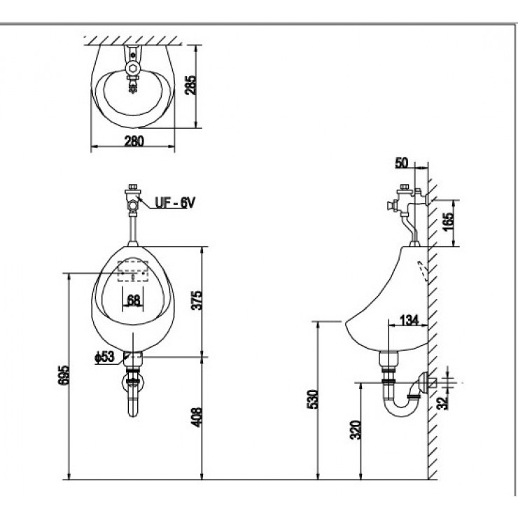 Bồn tiểu nam INAX  U-116V