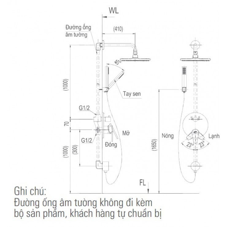 Sen âm tường INAX BFV-71SEW