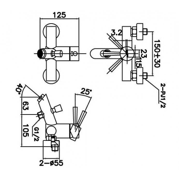 Vòi sen tắm nóng lạnh INAX BFV-8000S-1C