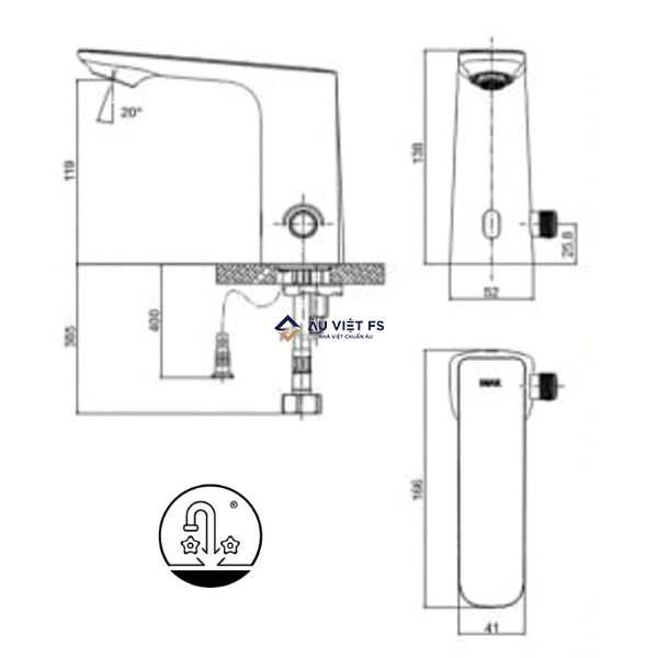 Vòi chậu INAX nóng lạnh tự động AMV-91K
