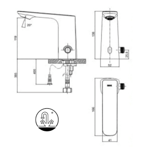Vòi chậu INAX lạnh tự động AMV-91