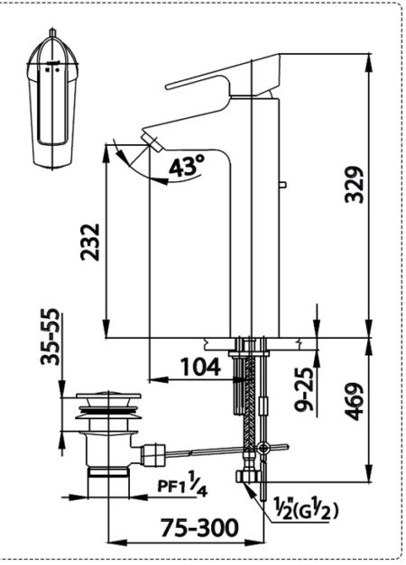 Vòi chậu nóng lạnh COTTO CT520AY