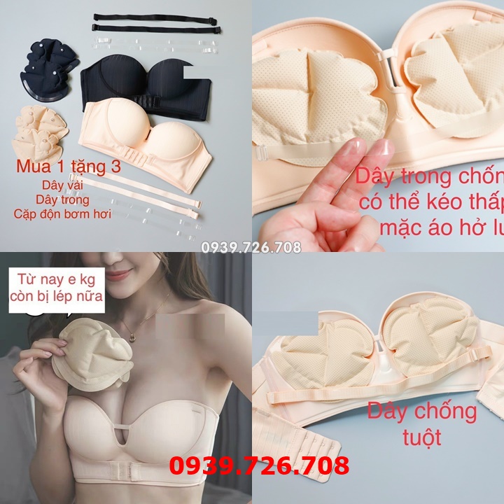 Áo ngực bơm hơi chống tụt có đai nâng ngực