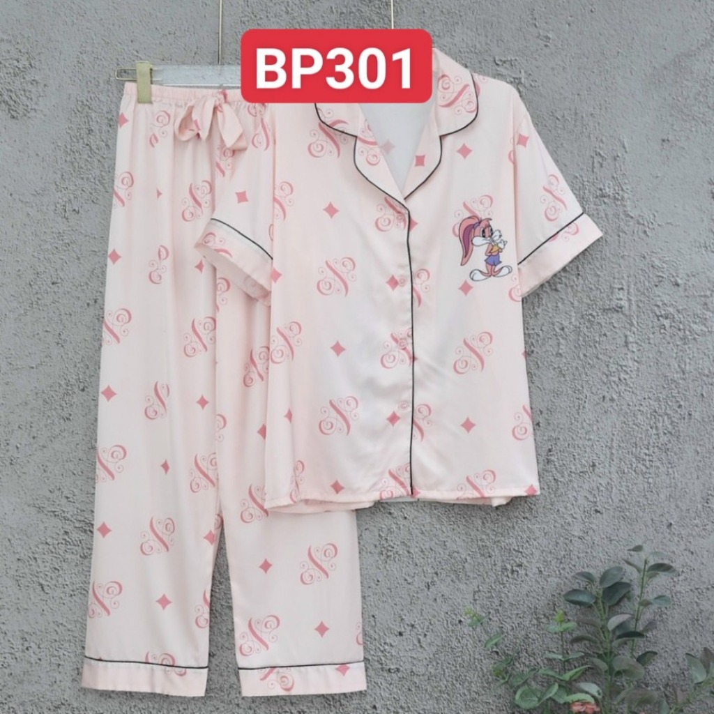 Đồ mặc nhà cao cấp- Bộ đồ ngủ pijama lụa cao cấp quần dài tay ngắn viền màu đẹp chuẩn chất mịn mát rượi hàng cao cấp