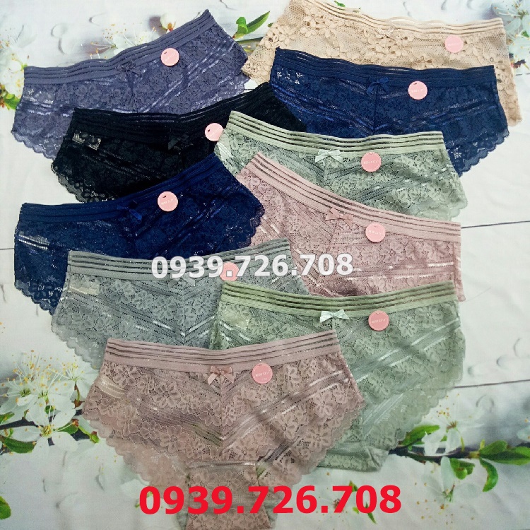 Quần lót thun ren V lưng sọc hàng cao cấp