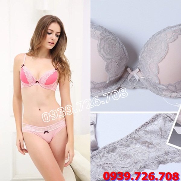 Bộ đồ lót Pinkdear ren viền quả