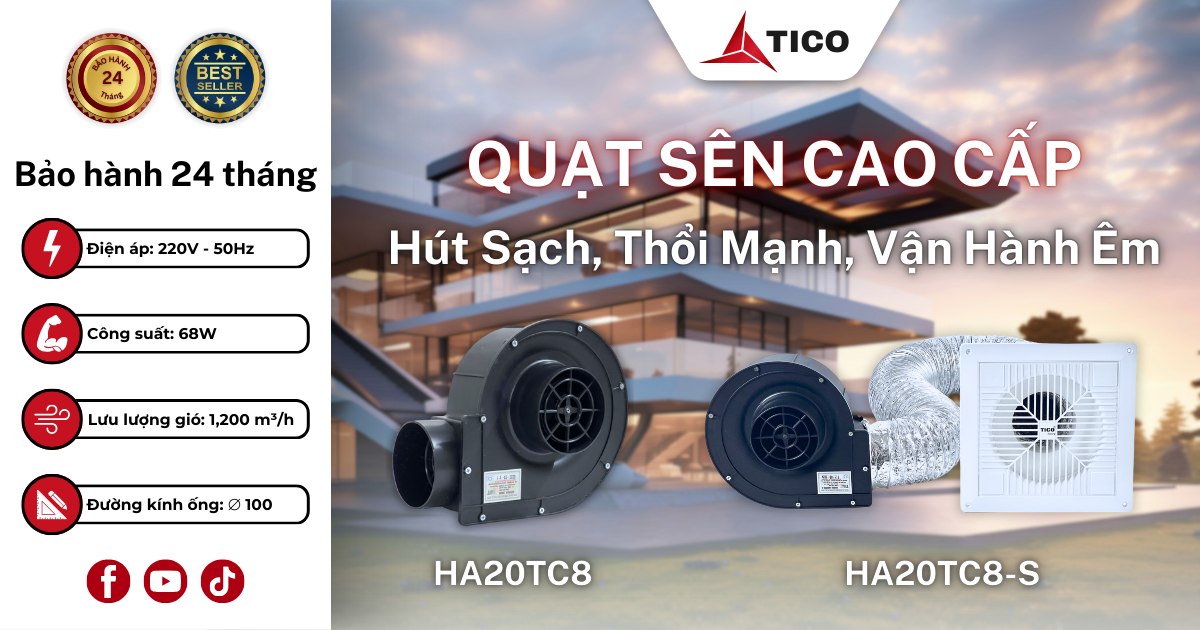 Quạt sên tăng áp TICO Luxury HA20TC8-S