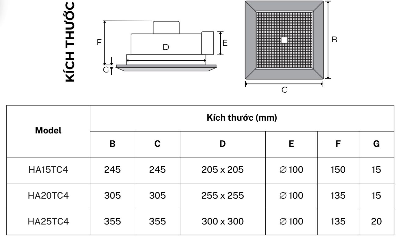 Quạt hút Tico Luxury HA25TC4