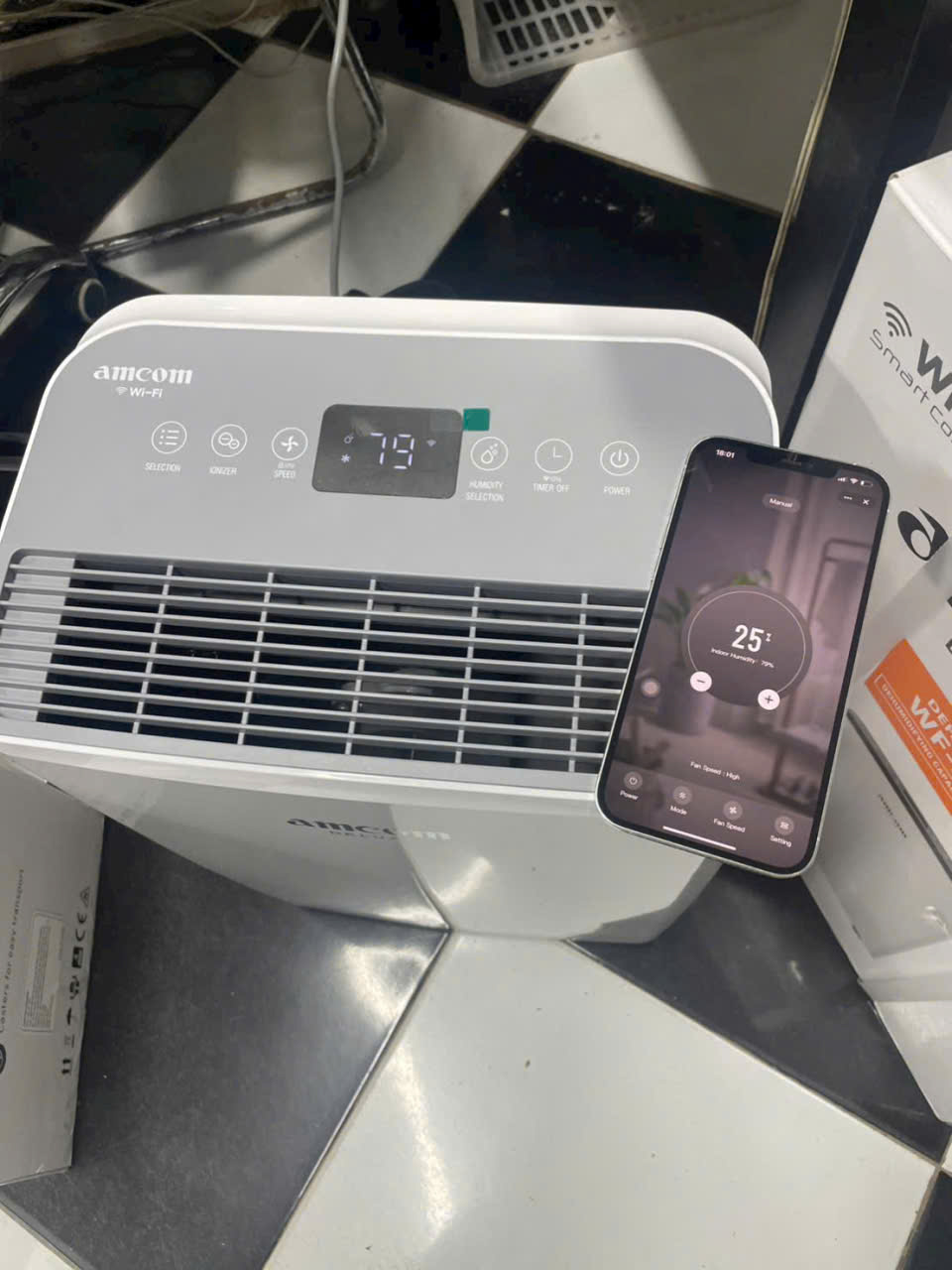 Máy hút ẩm và lọc không khí Amcom WF-25HA 