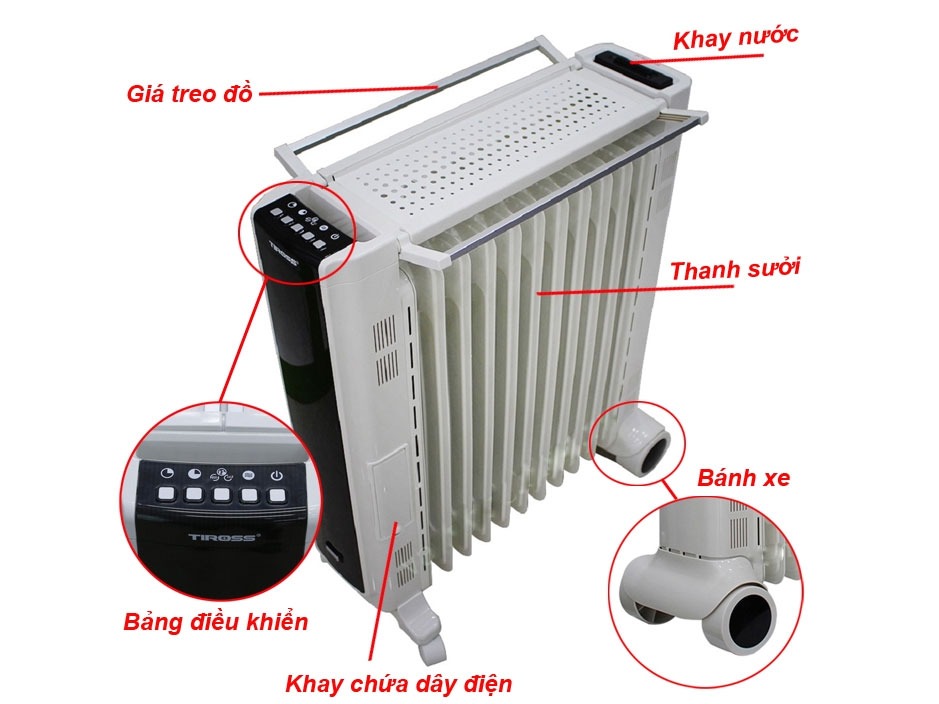 Máy sưởi dầu Tiross TS 9212