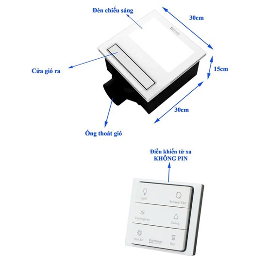 Quạt âm trần đa năng Kottmann-K6