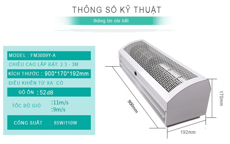 Quạt cắt gió Nedfon FM3020-Y-A