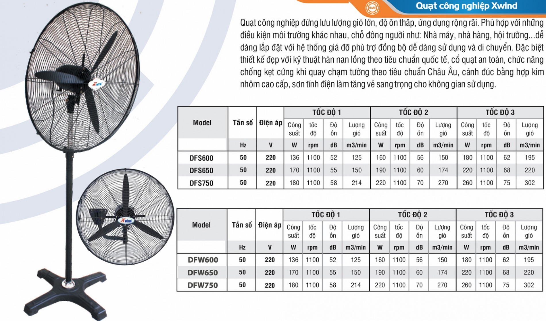 Quạt treo công nghiệp Xwind DFS750