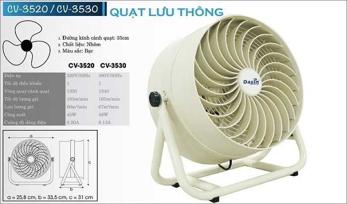 Quạt thông gió Dasin CV-3520