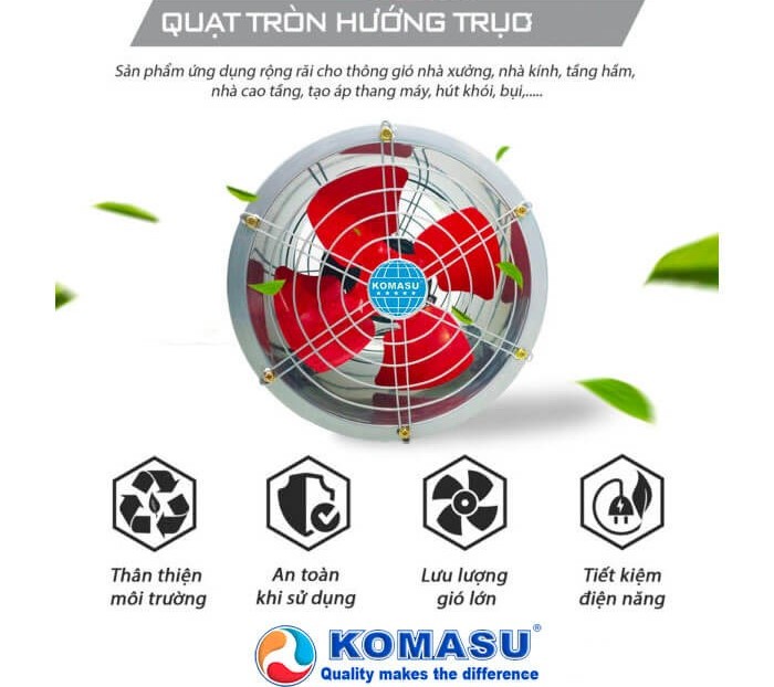 Quạt hướng trục Tròn Komasu KM35-1S