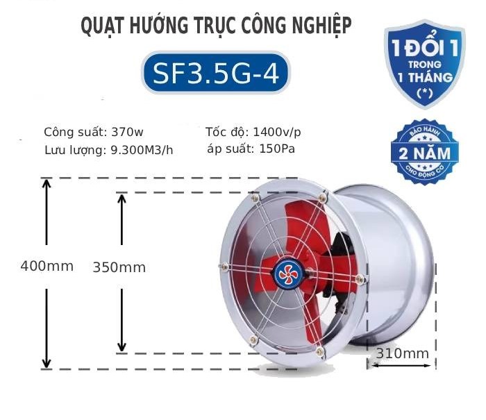 Quạt hướng trục tròn SF3.5G-4