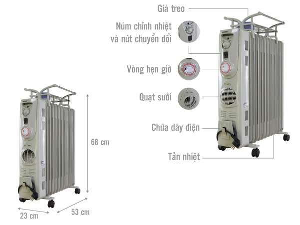 Máy sưởi dầu Tirros TS 920