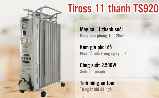 Máy sưởi dầu Tirros TS 920