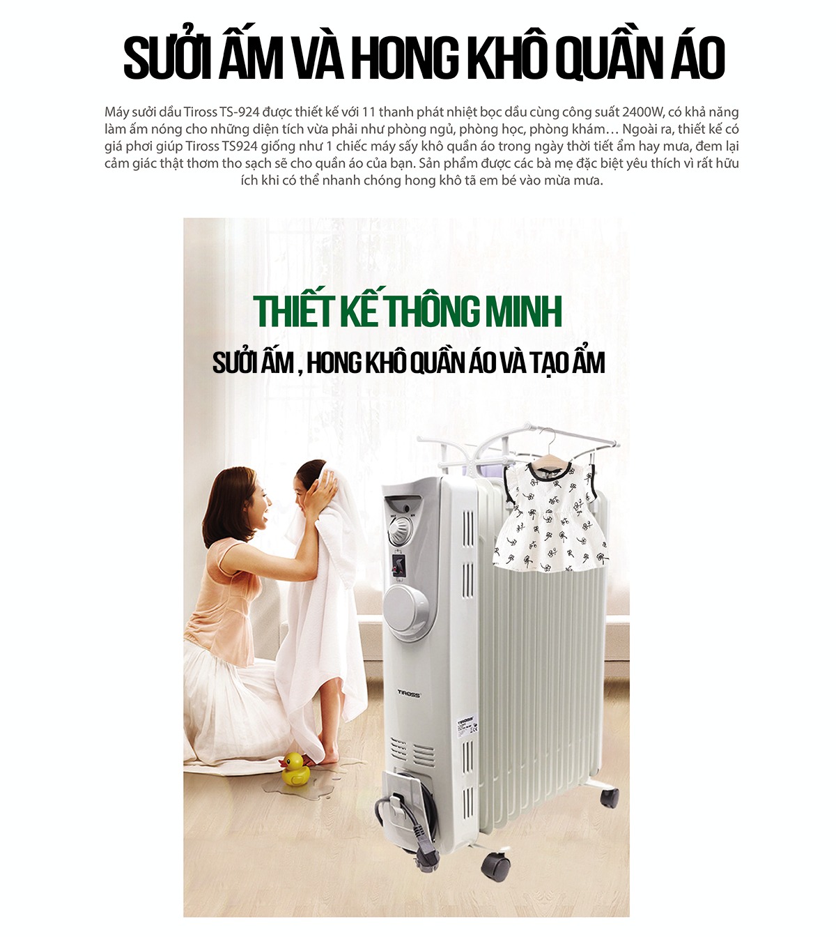 Máy sưởi dầu TIROSS TS-924