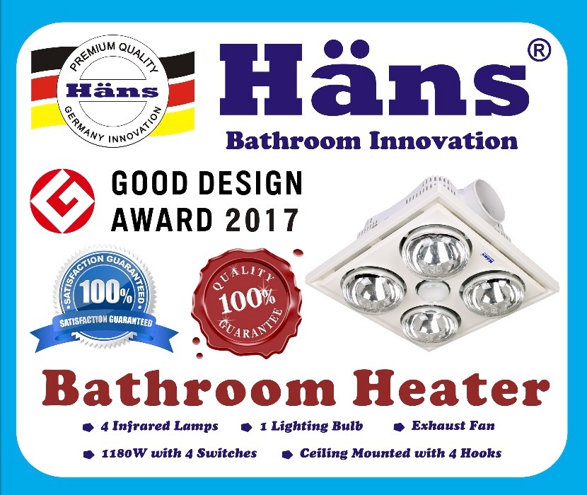 Đèn Sưởi Nhà Tắm Hans 4 Bóng H4B