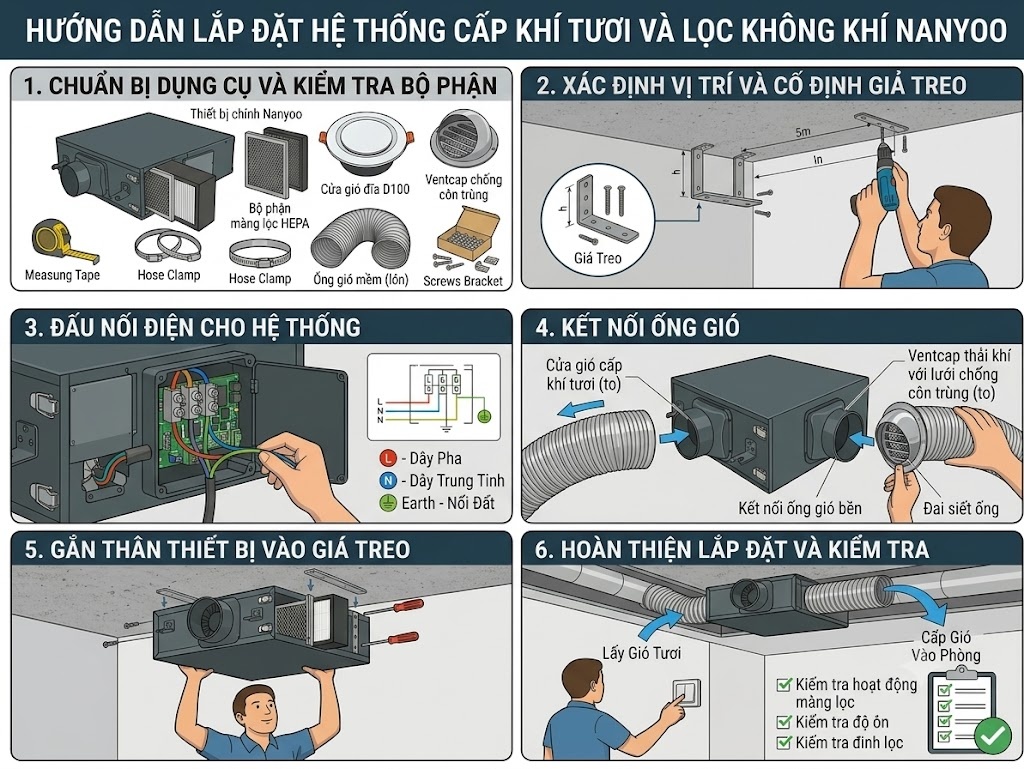 Quạt cấp khí tươi và lọc không khí Nanyoo NMD-230