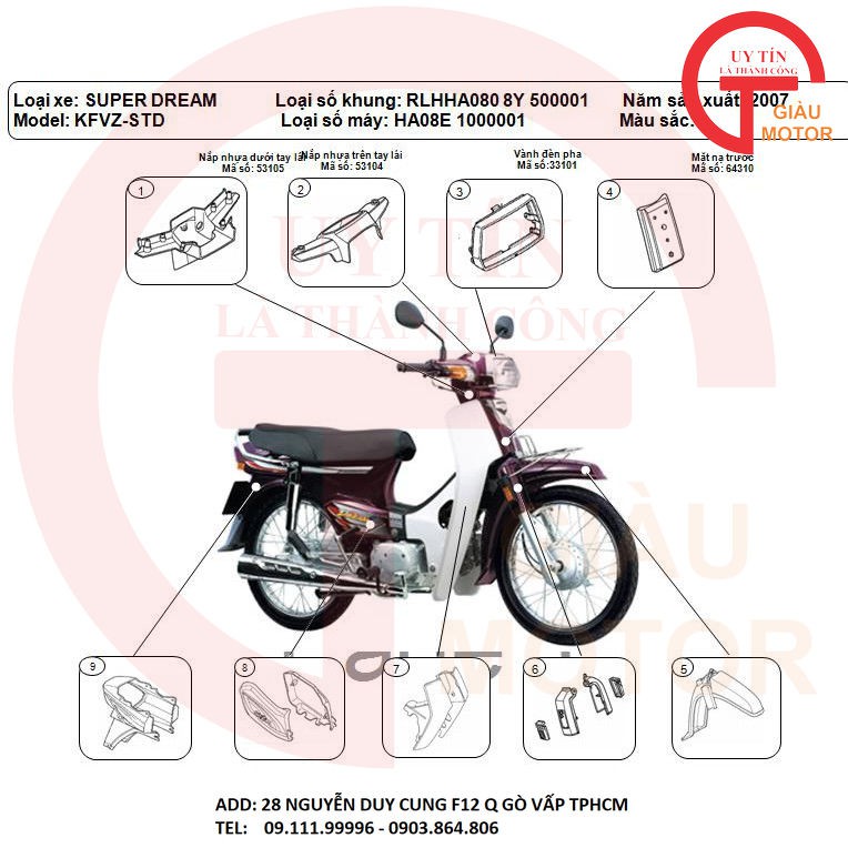 Honda Super Dream Việt Nam đời 2007 Máy tốt và nguyên bản Giấy tờ chính  chủ  2banhvn