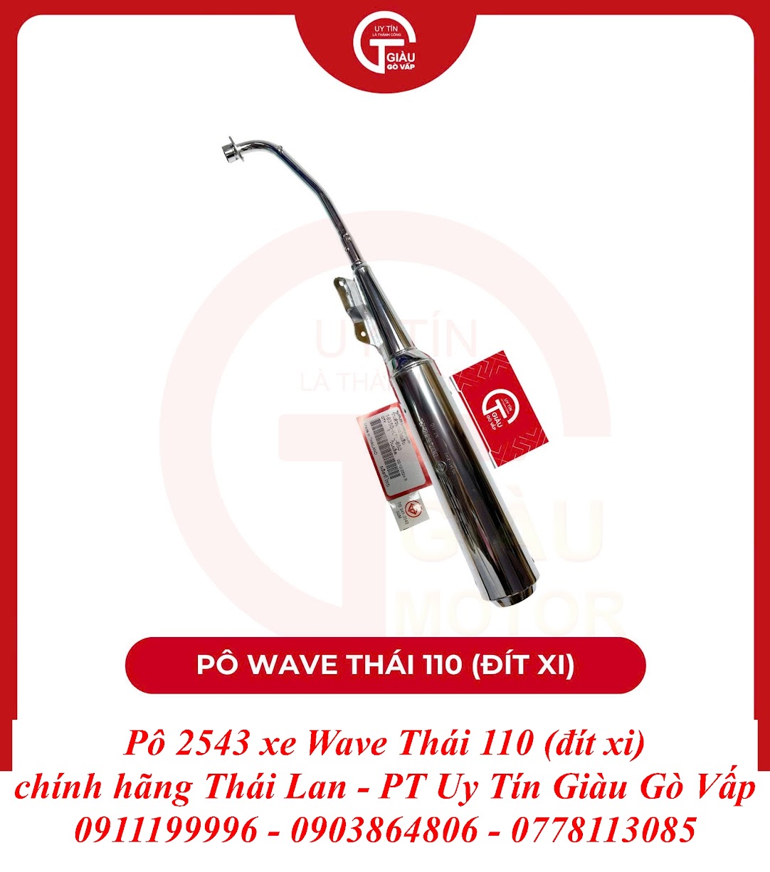 Pô 2543 Đít Xi - Đít Đen Xe Wave Thái 110 Chính Hãng Thái Lan