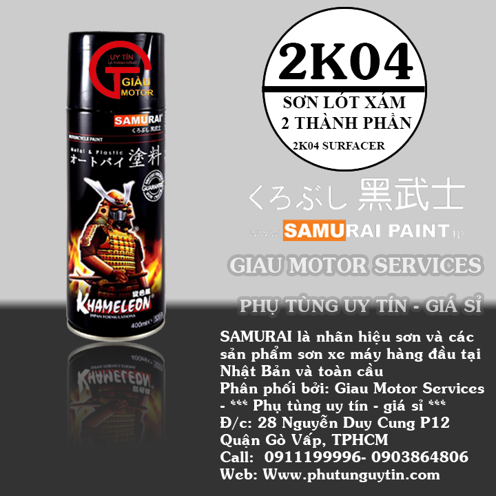 Combo sơn Samurai-sơn xịt xe máy là sự lựa chọn hoàn hảo cho những người yêu thích màu sắc tinh tế và chất lượng đầy đủ. Hãy xem ảnh liên quan để cảm nhận sự hoàn hảo của chúng.