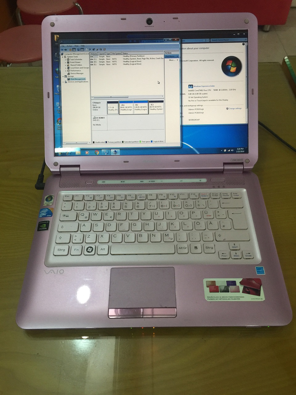 laptop cũ rẻ Sony vaio VGN-CS31S