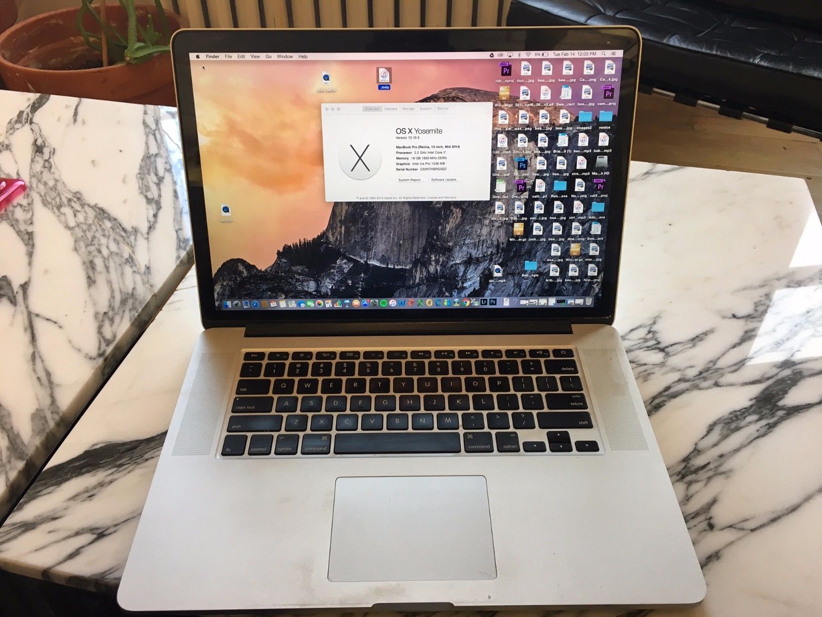 MacBook Pro MGXA2 15inch RETINA Mid 2014 IG Core i7-4770HQ 2.2 GHz SSD 256GB Ram 16GB 99