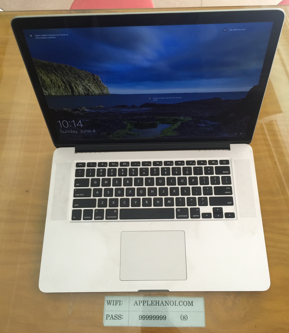 MACBOOK PRO RETINA ME664 2013 core i7 2.4GHz ram 8GB 1600 ssd 512GB 98%