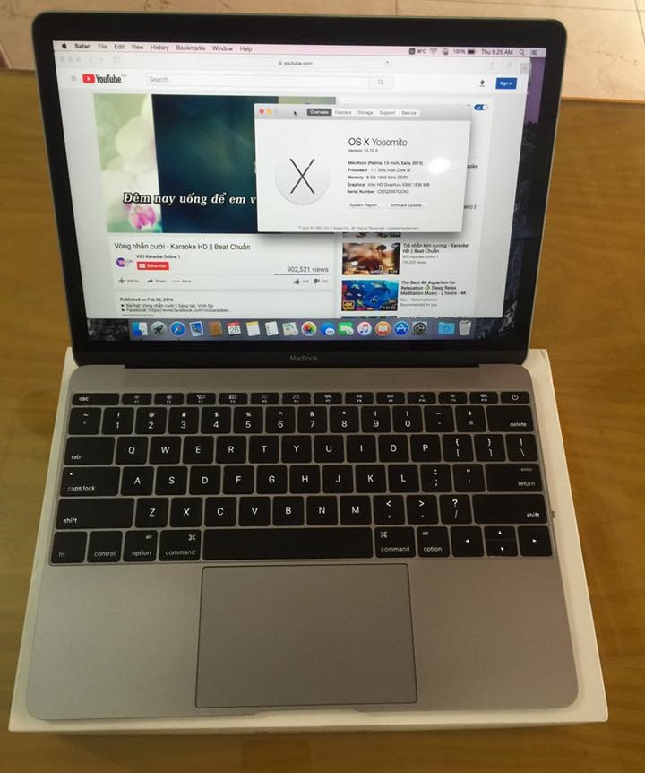 New Macbook 12Inch 256Gb Gray 99% A1534 Mf855