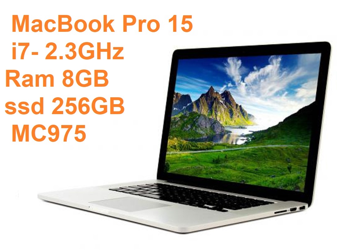 MacBook Pro 15inch Core i7-3615QM 2.3GHz Ram 8GB ssd 256GB MC975 A1398 (EMC 2512)