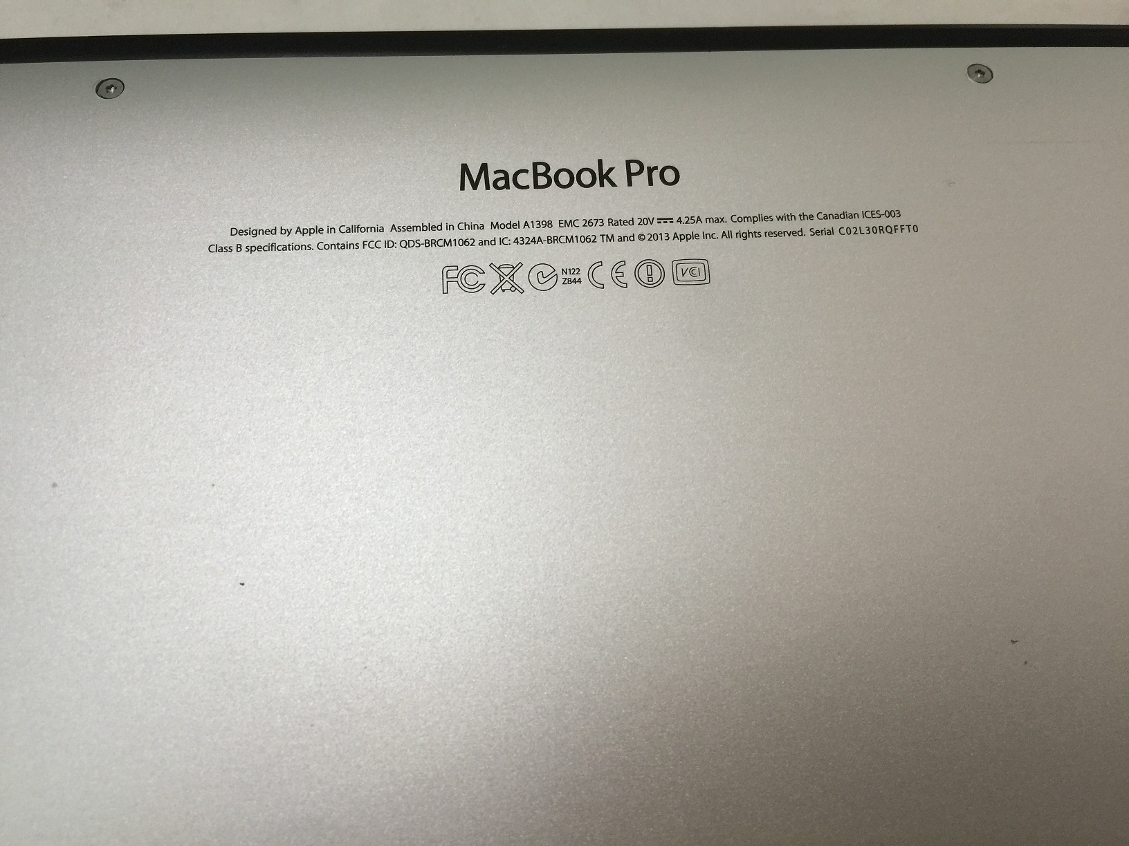 APPLE ME664 macbook pro retina