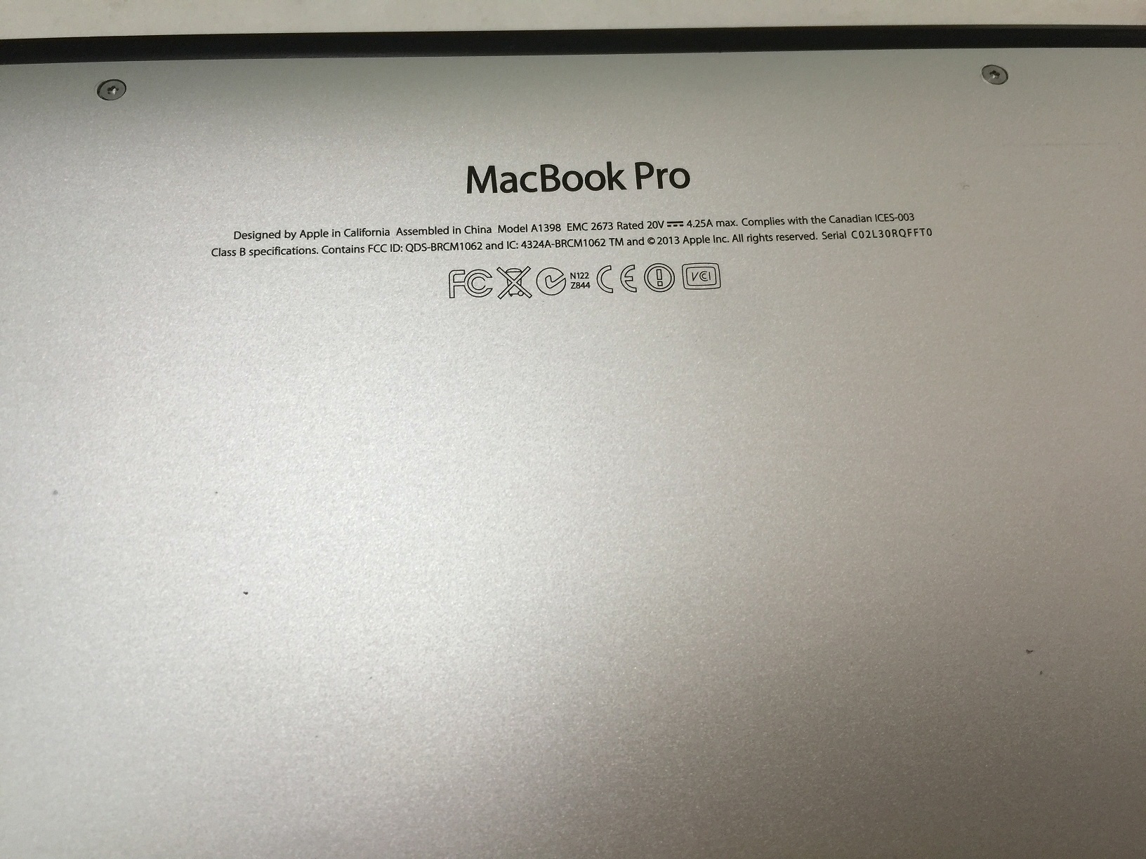 APPLE ME664 macbook pro retina