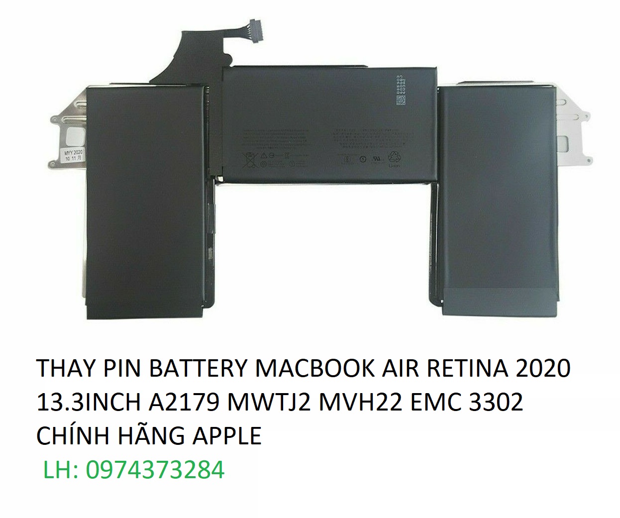 THAY PIN BATTERY MACBOOK AIR RETINA 2020 13.3INCH A2179 MWTJ2 MVH22 EMC 3302 CHÍNH HÃNG APPLE