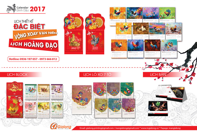 Mẫu lịch Tết năm 2017 độc đáo nhất tại In Gia Long