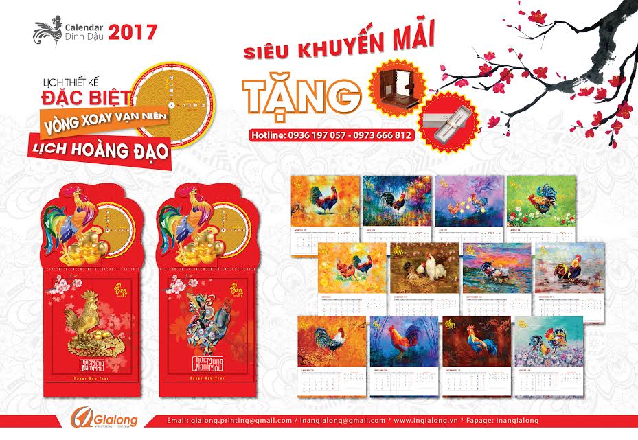 Tặng sổ tay và bút ký khi in lịch Tết 2017 đặc biệt