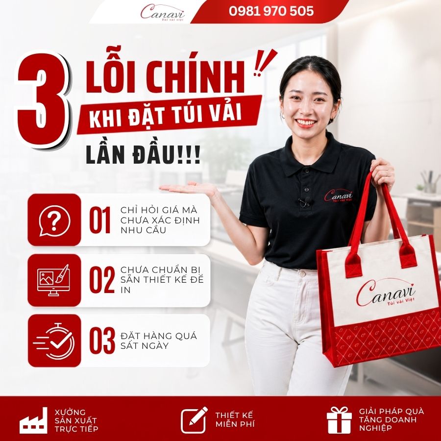 3 lỗi chính khi đặt túi vải