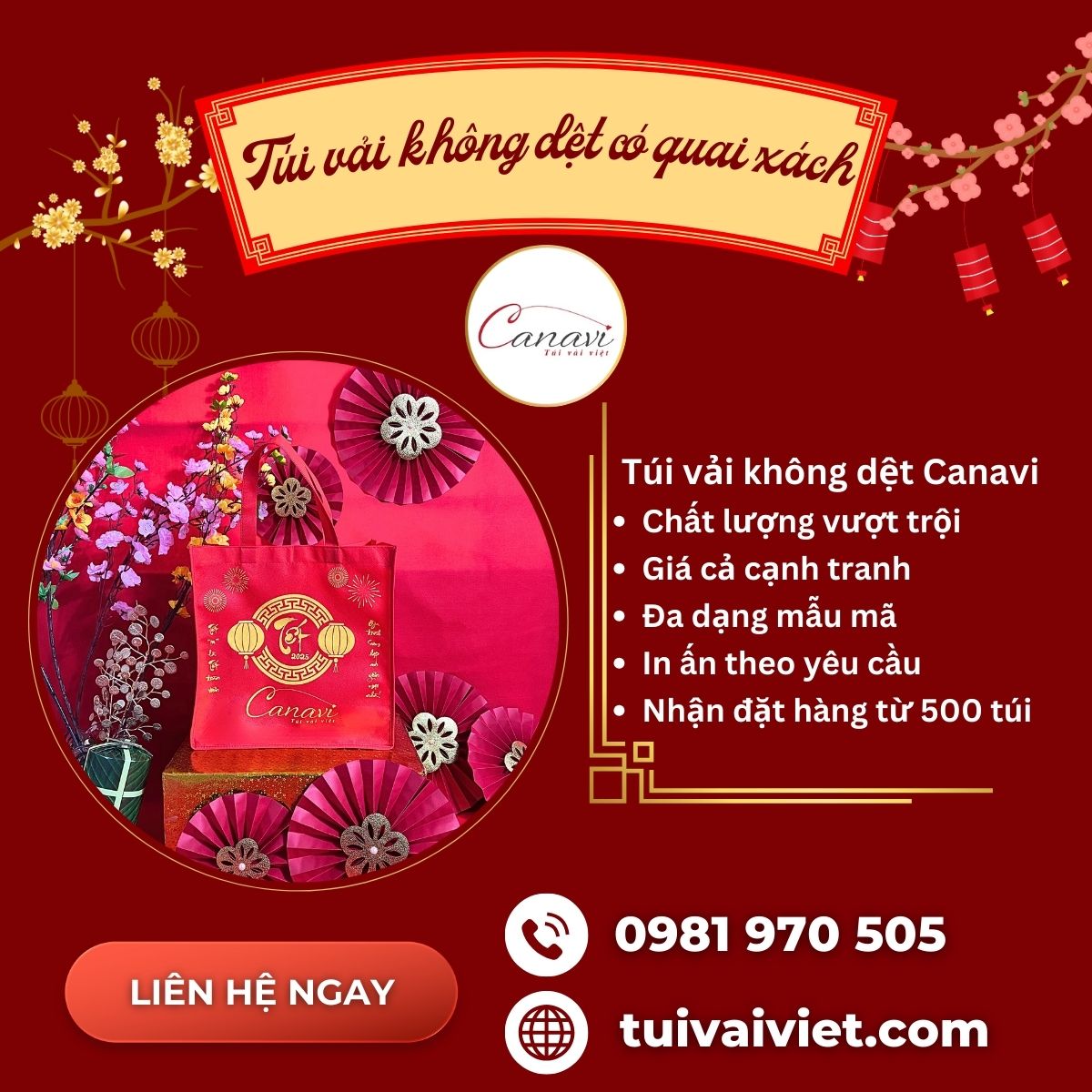 Túi vải không dệt có quai xách