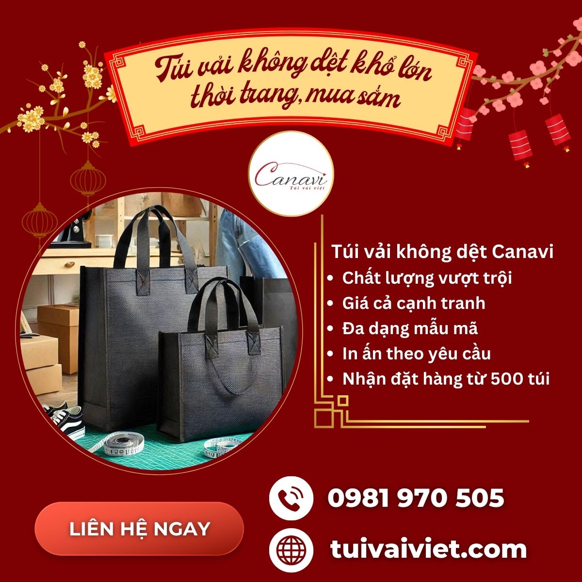 Túi vải không dệt khổ lớn